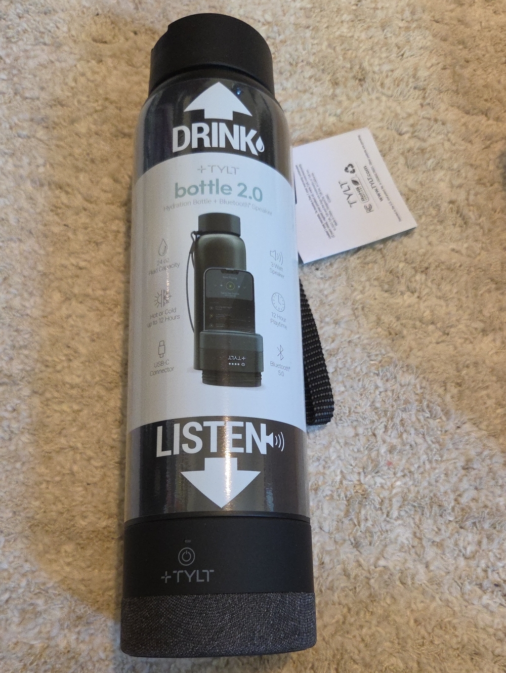 Bottle 2.0 Portable Bluetooth Speaker Bottle - Black